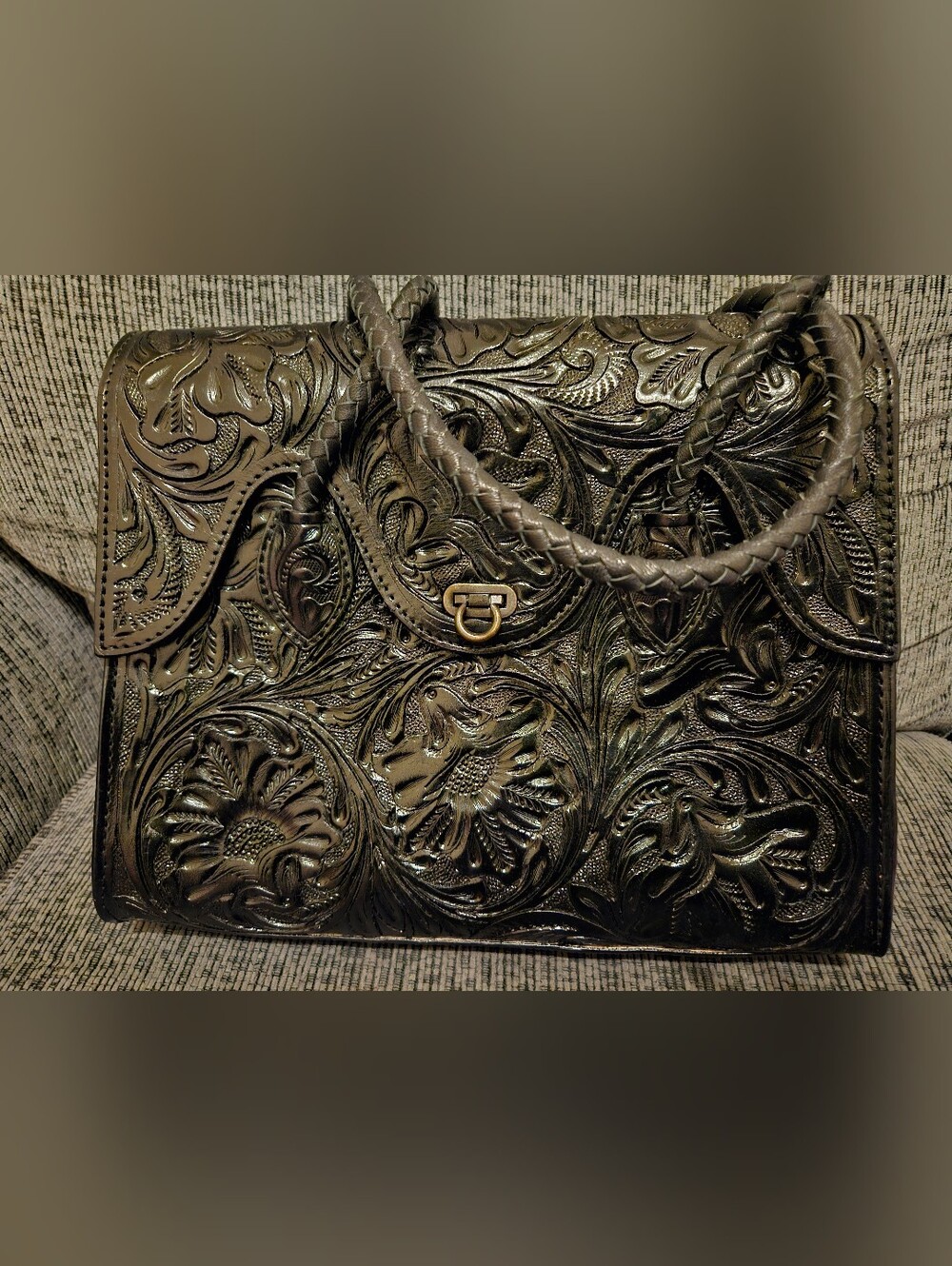 Foral Tooled Leather Handbag | Western Bougie Bag